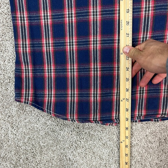 American Eagle Outfitters Mens M Blue Red Plaid Button‎ Up Shirt Heavy Flannel - Picture 7 of 9